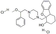 4a-[[4-(2-methoxy-2-phenyl-ethyl)piperazin-1-yl]methyl]-2,3,4,9b-tetra hydro-1H-dibenzofuran-4-ol dihydrochloride Struktur