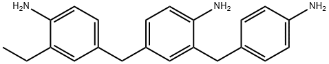 4-[(4-amino-3-ethylphenyl)methyl]-2-[(4-aminophenyl)methyl]aniline Struktur