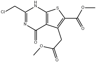 methyl 2-(chloromethyl)-5-(2-methoxy-2-oxoethyl)-4-oxo-3,4-dihydrothieno[2,3-d]pyrimidine-6-carboxylate Struktur