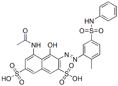 5-(acetylamino)-4-hydroxy-3-[[2-methyl-5-[(phenylamino)sulphonyl]phenyl]azo]naphthalene-2,7-disulphonic acid Struktur