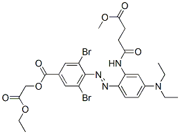 2-ethoxy-2-oxoethyl 3,5-dibromo-4-[[4-(diethylamino)-2-[(4-methoxy-1,4-dioxobutyl)amino]phenyl]azo]benzoate  Struktur