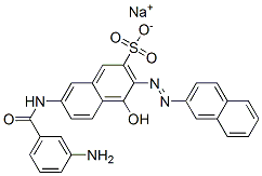 sodium 7-[(3-aminobenzoyl)amino]-4-hydroxy-3-(2-naphthylazo)naphthalene-2-sulphonate Struktur