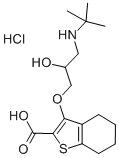 Benzo(b)thiophene-2-carboxylic acid, 4,5,6,7-tetrahydro-3-(3-((1,1-dim ethylethyl)amino)-2-hydroxypropoxy)-, hydrochloride Struktur