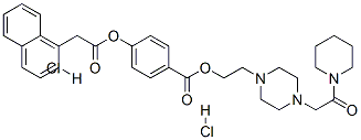 1-Naphthaleneacetic acid, 4-((2-(4-(2-oxo-2-(1-piperidinyl)ethyl)-1-pi perazinyl)ethoxy)carbonyl)phenyl ester, dihydrochloride Struktur