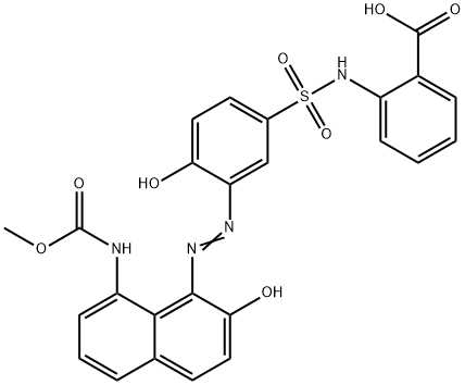 2-[[[4-hydroxy-3-[[2-hydroxy-8-[(methoxycarbonyl)amino]-1-naphthyl]azo]phenyl]sulphonyl]amino]benzoic acid Struktur