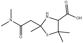 2-(dimethylcarbamoylmethyl)-2,5,5-trimethyl-thiazolidine-4-carboxylic acid Struktur