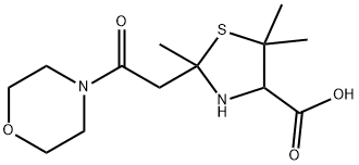 4-Thiazolidinecarboxylic acid, 2,5,5-trimethyl-2-(2-(4-morpholinyl)-2- oxoethyl)- Struktur