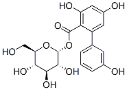 alpha-D-Glucopyranose, 1-(3,3',5-trihydroxy(1,1'-biphenyl)-2-carboxylate) Struktur