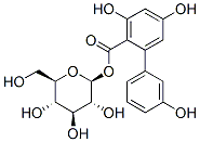 beta-D-Glucopyranose, 1-(3,3',5-trihydroxy(1,1'-biphenyl)-2-carboxylate) Struktur