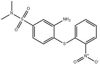 3-amino-N,N-dimethyl-4-[(2-nitrophenyl)thio]benzenesulphonamide Struktur