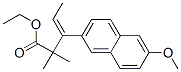 ethyl beta-ethylidene-6-methoxy-alpha,alpha-dimethylnaphthalene-2-propionate Struktur