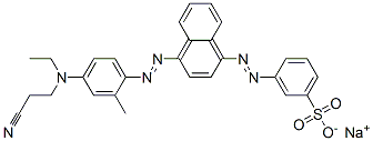 sodium m-[[4-[[4-[(2-cyanoethyl)ethylamino]-o-tolyl]azo]-1-naphthyl]azo]benzenesulphonate Struktur