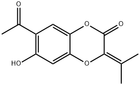 1,4-Benzodioxin-2(3H)-one,  7-acetyl-6-hydroxy-3-(1-methylethylidene)- Struktur