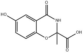 2H-1,3-Benzoxazine-2-carboxylic  acid,  3,4-dihydro-6-hydroxy-2-methyl-4-oxo- Struktur