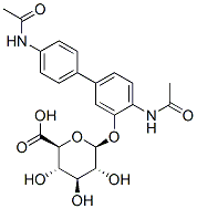 beta-D-Glucopyranosiduronic acid, 4,4'-bis(acetylamino)(1,1'-biphenyl)-3-yl Struktur