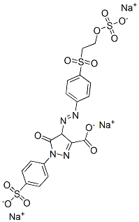 4,5-dihydro-5-oxo-4-[[4-[[2-(sulphooxy)ethyl]sulphonyl]phenyl]azo]-1-(4-sulphophenyl)-1H-pyrazole-3-carboxylic acid, sodium salt Struktur