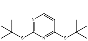 2,4-Bis-tert-butylsulfanyl-6-methyl-pyrimidine Struktur