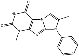 1,7-Dimethyl-8-phenyl-1H-imidazo(2,1-f)purine-2,4(3H,8H)-dione Struktur