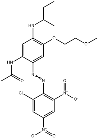 N-[2-[(2-chloro-4,6-dinitrophenyl)azo]-4-(2-methoxyethoxy)-5-[(1-methylpropyl)amino]phenyl]acetamide Struktur