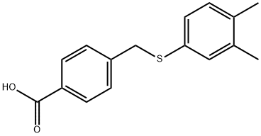 4-{[(3,4-dimethylphenyl)sulfanyl]methyl}benzoic acid Struktur