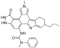 Urea, N'-(4,5,6,11,12,13-hexahydro-2-Methyl-4-oxo-11-propyl-2H-indazolo[5,4-a]pyrrolo[3,4-c]carbazol-8-yl)-N-Methyl-N-phenyl- Struktur