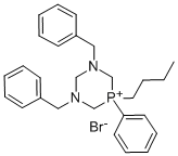 1,3,5-Diazaphosphorinium, 1,3-bis(phenylmethyl)-5-butyl-5-phenyl-, bro mide Struktur