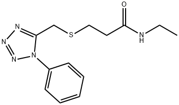 N-Ethyl-3-(((1-phenyl-1H-tetrazol-5-yl)methyl)thio)propanamide Struktur