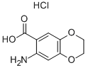 7-amino-2,3-dihydrobenzo[b][1,4]dioxine-6-carboxylic acid hydrochloride Struktur