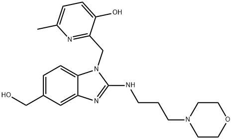 2-((5-(hydroxyMethyl)-2-((3-Morpholinopropyl)aMino)-1H-benzo[d]iMidazol-1-yl)Methyl)-6-Methylpyridin-3-ol Struktur