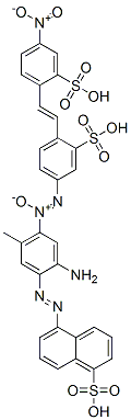 5-[[2-amino-5-methyl-4-[[4-[2-(4-nitro-2-sulphophenyl)vinyl]-3-sulphophenyl]azoxy]phenyl]azo]naphthalene-1-sulphonic acid Struktur