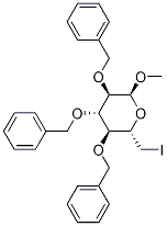 (2S,3S,4S,5R,6S)-3,4,5-tris(benzyloxy)-2-(iodoMethyl)-6-Methoxytetrahydro-2H-pyran Struktur