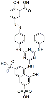 5-[[4-[[4-[(8-hydroxy-3,6-disulpho-1-naphthyl)amino]-6-(phenylamino)-1,3,5-triazin-2-yl]amino]phenyl]azo]salicylic acid  Struktur