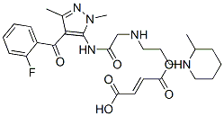 but-2-enedioic acid: N-[4-(2-fluorobenzoyl)-2,5-dimethyl-pyrazol-3-yl] -2-[3-(2-methyl-1-piperidyl)propylamino]acetamide Struktur