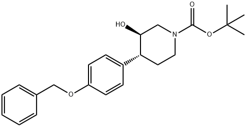 tert-Butyl (3R,4R)-4-(4-benzyloxyphenyl)-3-hydroxypiperidine-1-carboxylate Struktur