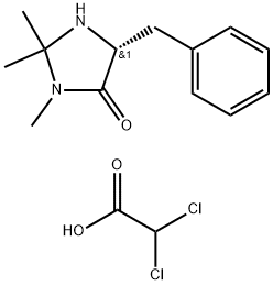 (5R)-(+)-2,2,3-TRIMETHYL-5-BENZYL-4-IMIDAZOLIDINONE DICHLOROACETIC ACID Struktur