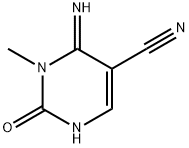 5-Pyrimidinecarbonitrile,  1,2,3,6-tetrahydro-6-imino-1-methyl-2-oxo- Struktur