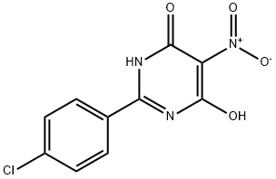 2-(4-CHLOROPHENYL)-6-HYDROXY-5-NITRO-4(3H)-PYRIMIDINONE Struktur