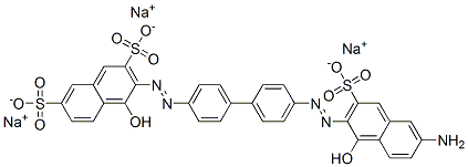 3-[[4'-[(6-amino-1-hydroxy-3-sulpho-2-naphthyl)azo][1,1'-biphenyl]-4-yl]azo]-4-hydroxynaphthalene-2,7-disulphonic acid, sodium salt Struktur