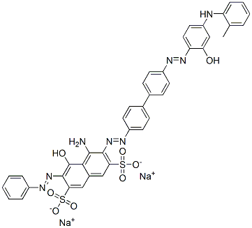 4-amino-5-hydroxy-3-[[4'-[[2-hydroxy-4-[(o-tolyl)amino]phenyl]azo][1,1'-biphenyl]-4-yl]azo]-6-(phenylazo)naphthalene-2,7-disulphonic acid, sodium salt Struktur