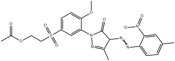 2-[5-[[2-(acetoxy)ethyl]sulphonyl]-2-methoxyphenyl]-2,4-dihydro-5-methyl-4-[(4-methyl-2-nitrophenyl)azo]-3H-pyrazol-3-one  Struktur