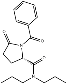 (S)-1-benzoyl-5-oxo-N,N-dipropylpyrrolidine-2-carboxamide  Struktur