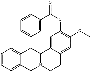 6H-Dibenzo[a,g]quinolizin-2-ol,  5,8,13,13a-tetrahydro-3-methoxy-,  benzoate  (ester)  (9CI) Struktur