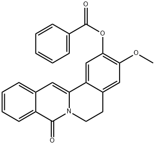 8H-Dibenzo[a,g]quinolizin-8-one,  2-(benzoyloxy)-5,6-dihydro-3-methoxy- Struktur