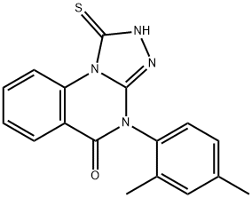 4-(2,4-DIMETHYLPHENYL)-1-MERCAPTO[1,2,4]TRIAZOLO[4,3-A]QUINAZOLIN-5(4H)-ONE Struktur