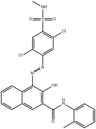 1-(2,5-Dichloro-4-(N-methylsulfamoyl)phenylazo)-2-hydroxy-N-(2-tolyl)-3-naphthamide Struktur