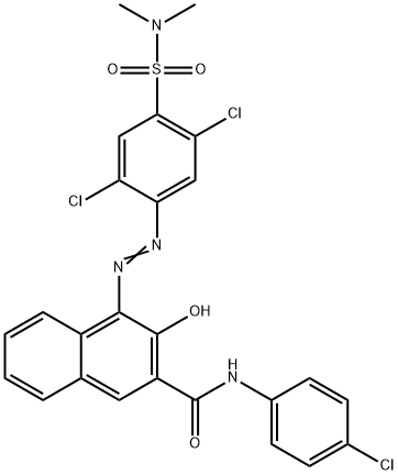 N-(4-chlorphenyl)-4-[[2,5-dichloro-4-[(dimethylamino) sulfonyl] phenyl]azo]-3-hydroxy-2-Naphthalenecarboxamide Struktur