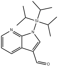 1H-Pyrrolo[2,3-b]pyridine-3-carboxaldehyde, 1-[tris(1-methylethyl)silyl]- Struktur