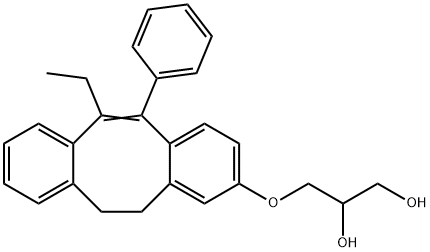 3-[(6-Ethyl-5-phenyl-11,12-dihydrodibenzo[a,e]cycloocten-2-yl)oxy]-1,2-propanediol Struktur