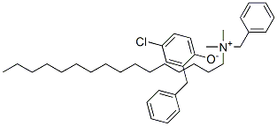 benzyl(hexadecyl)dimethylammonium 4-chloro-alpha-phenyl-o-cresolate Struktur