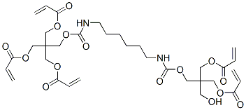 2-(hydroxymethyl)-5,14-dioxo-2,17,17-tris[[(1-oxoallyl)oxy]methyl]-4,15-dioxa-6,13-diazaoctadecane-1,18-diyl diacrylate Struktur